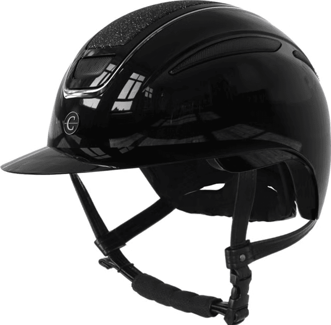 Hovedbilde Ridehjelm Elite Polo Glossy med Sølvdetaljer