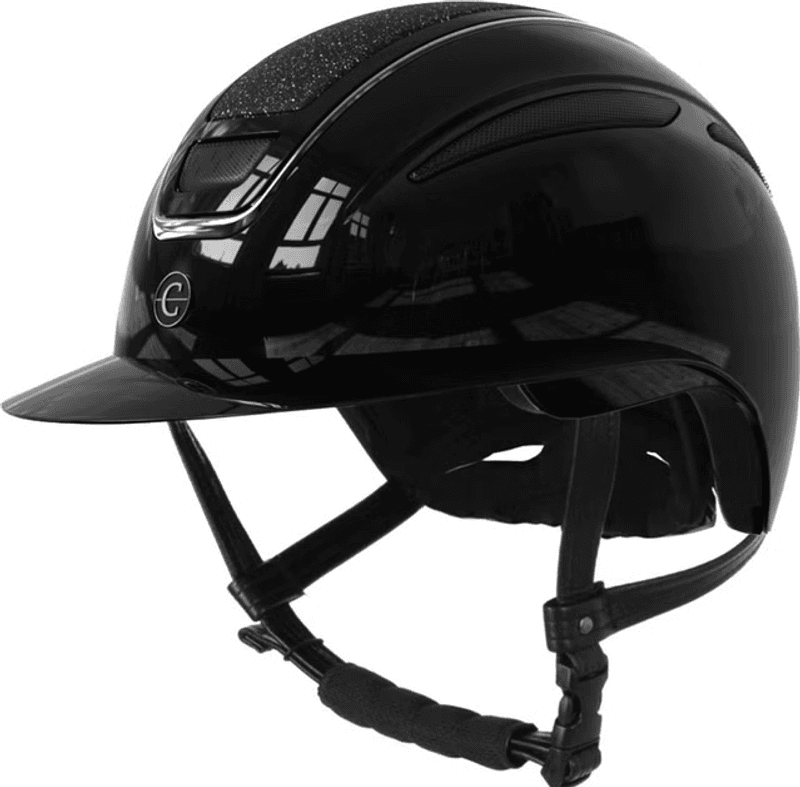 Ridehjelm Elite Polo Glossy med Sølvdetaljer